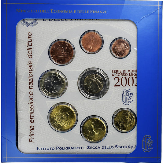 taliančina,
1 cent za 2 eurá,
2002