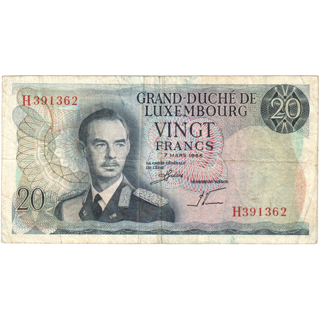 Luxembursko,
20 frankov,
7. 3. 1966