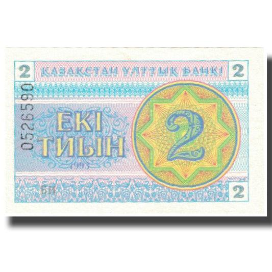 bankovka,
Kazachstan,
2 Tyin