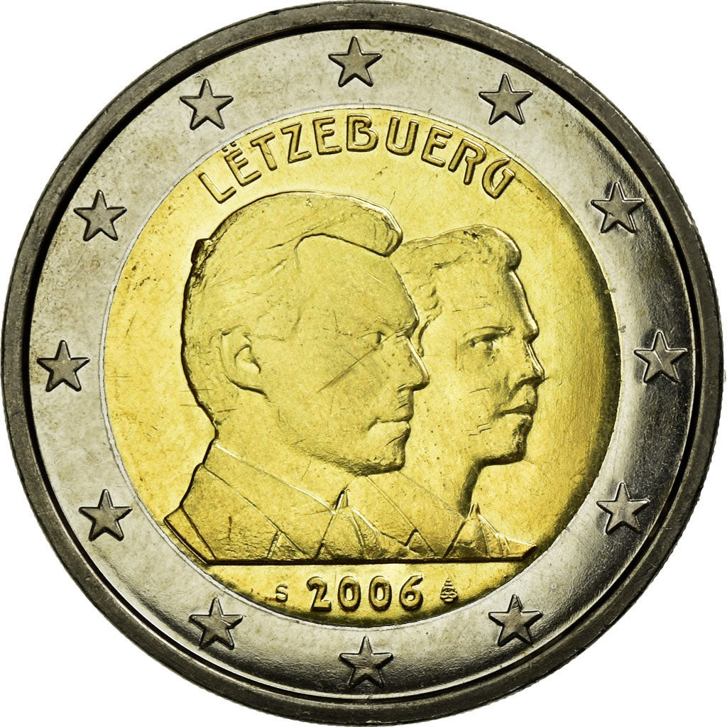 Luxembursko,
2 eurá,
25. Jahrestag von Großherzog Guillaume