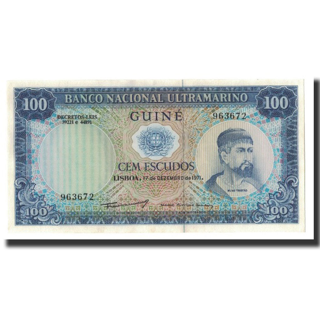 bankovka,
portugalská guinea,
100 escudo