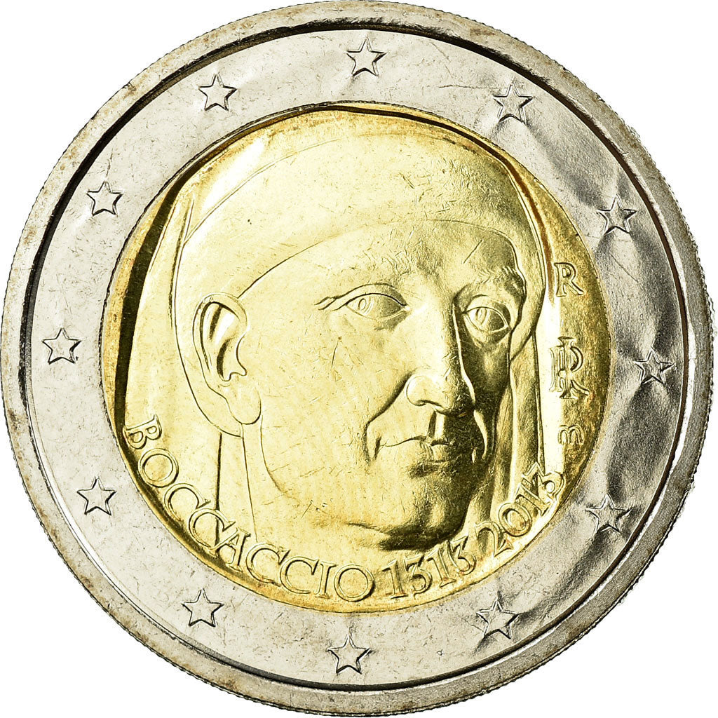 taliančina,
2 eurá,
Giovanni Boccaccio