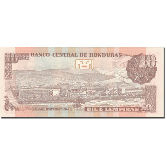 bankovka,
Honduras,
10 Lebiras