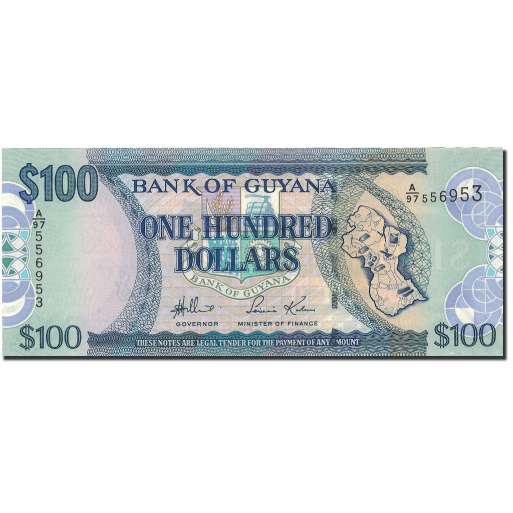 bankovka,
Guyana,
100 dolárov