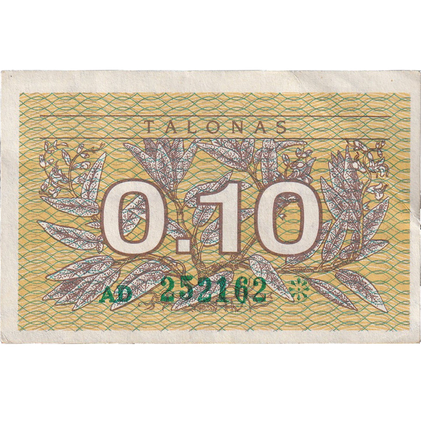 Litva,
0,10 kupónov,
1991