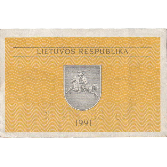 Litva,
0,10 kupónov,
1991