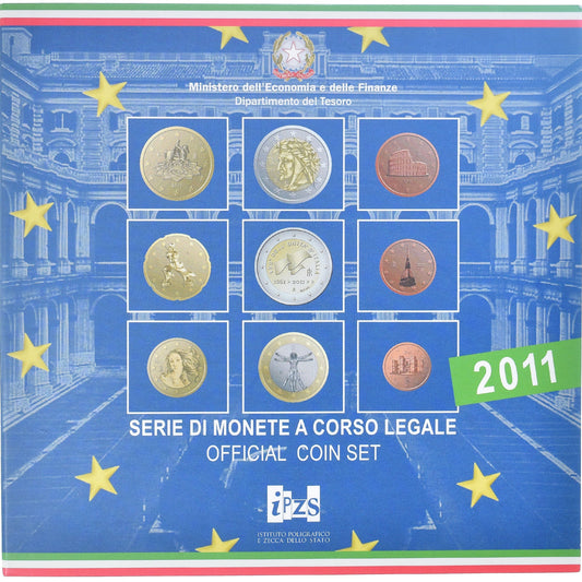 taliančina,
 
 Setze 1 ct. - 2 eurá,
 
 2011