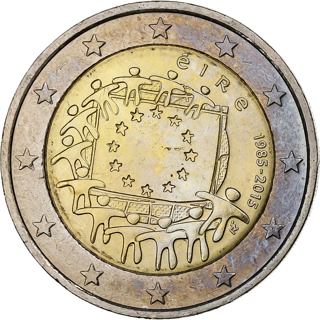 Írsko, 
  
  2 eurá, 
  
  30 Jahre Flagge der European Union