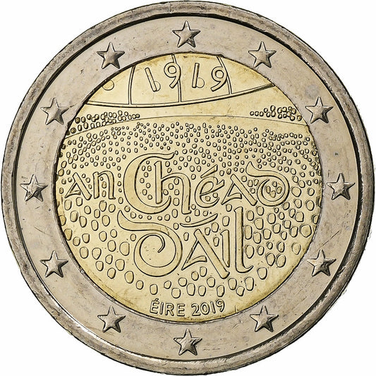 Írsko, 
  
  2 eurá, 
  
  Hundertjahrfeier des 1. Treffen von Dail Eireann