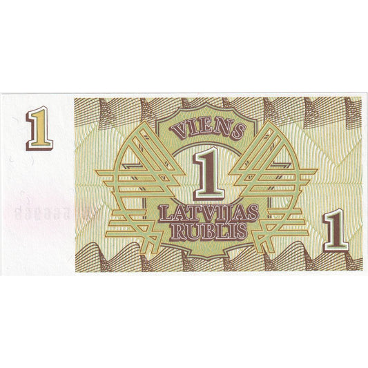 Lotyšsko,
 
 1 rubeľ,
 
 1992