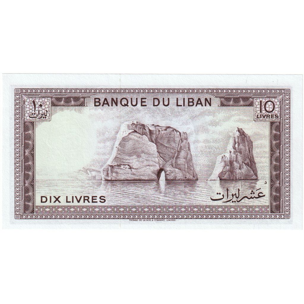 Libanon,
 
 10 libier,
 
 UNC(65-70)