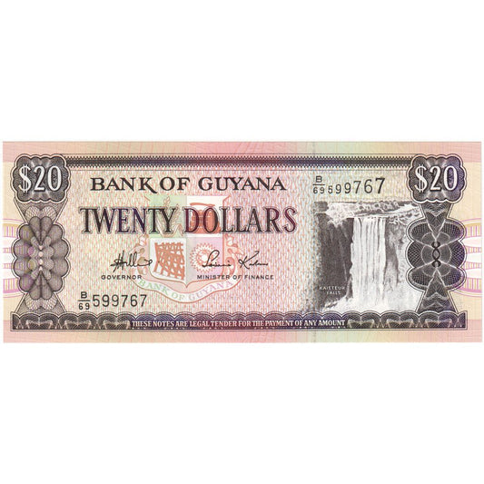 Guyana,
 
 20 dolárov,
 
 UNC (65-70)