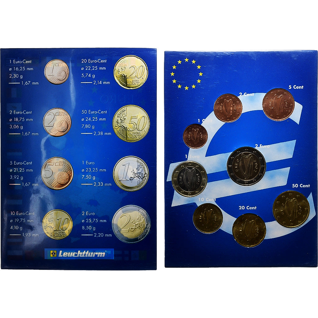 Írsko, 
  
  Setze 1 ct. - 2 eurá, 
  
  2002