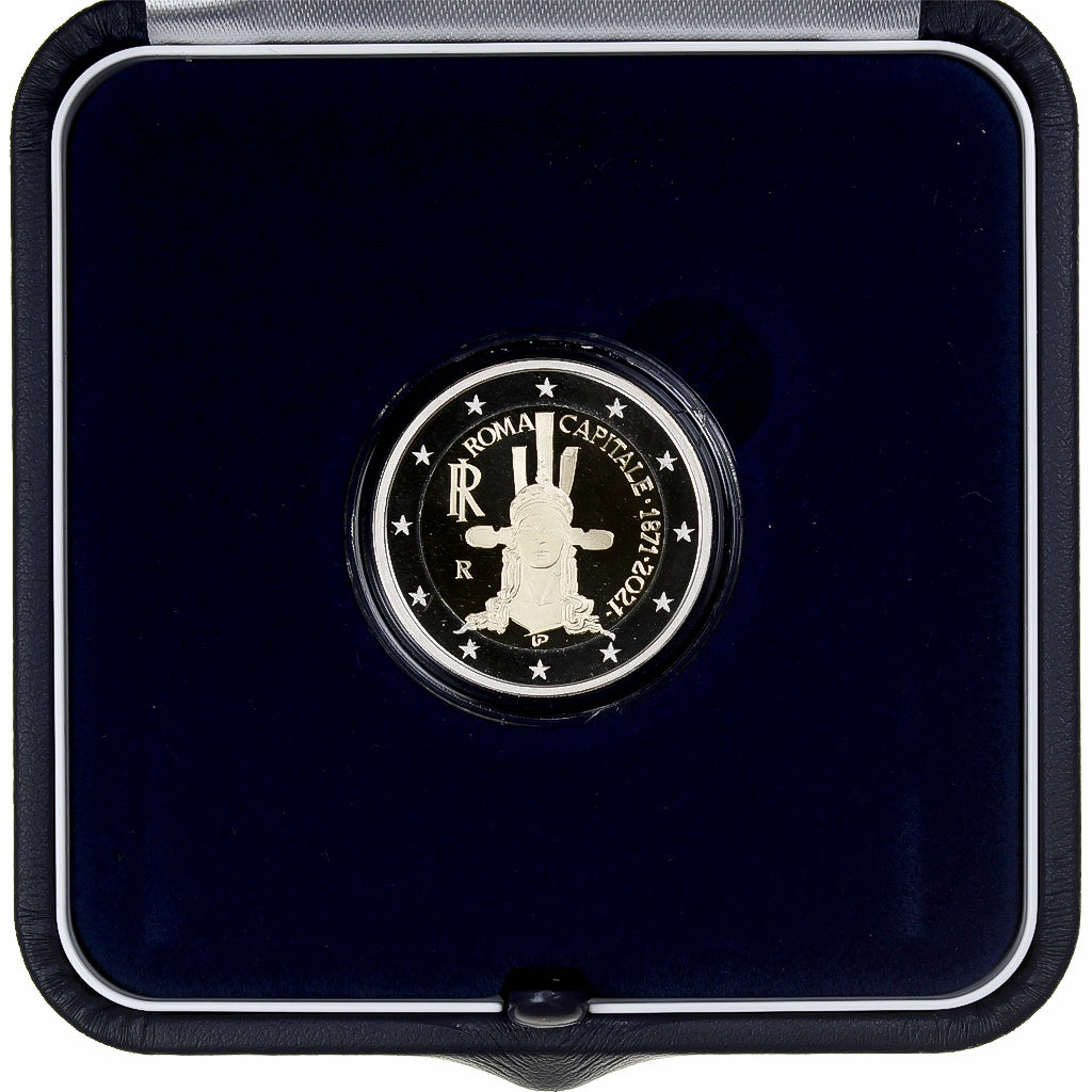 taliančina, 
  
  2 eurá, 
  
  Róm, Hauptstadt Taliani