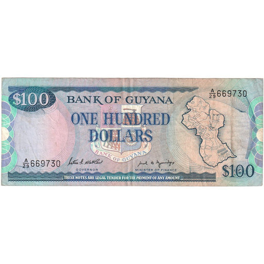 Guyana,
 
 100 dolárov,
 
 WF(40-45)