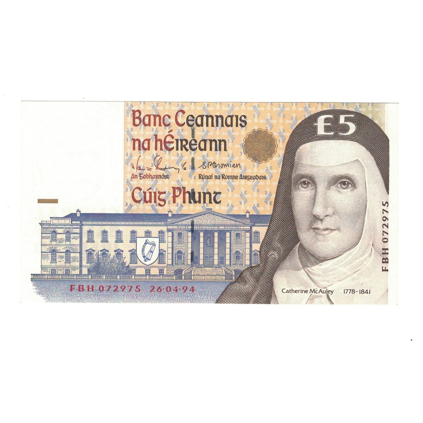 bankovka,
 
 Írsko – Írska republika,
 
 5 libier