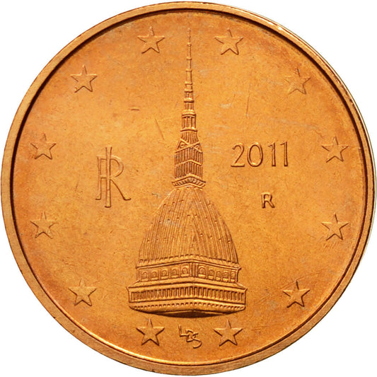 taliančina,
 
 2 euro centy,
 
 2011