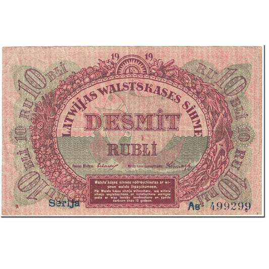 bankovka,
 
 Lotyšsko,
 
 10 rubľov