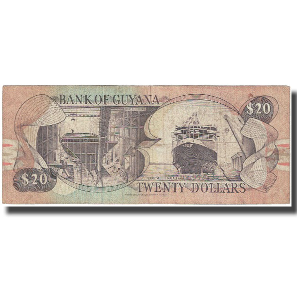 bankovka,
 
 Guyana,
 
 20 dolárov