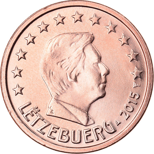 Luxembursko,
 
 2 euro centy,
 
 2015